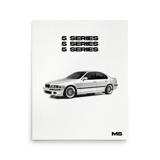 Minimal Vintage BMW M5, Matte Poster