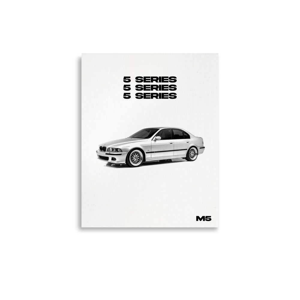 Minimal Vintage BMW M5, Matte Poster