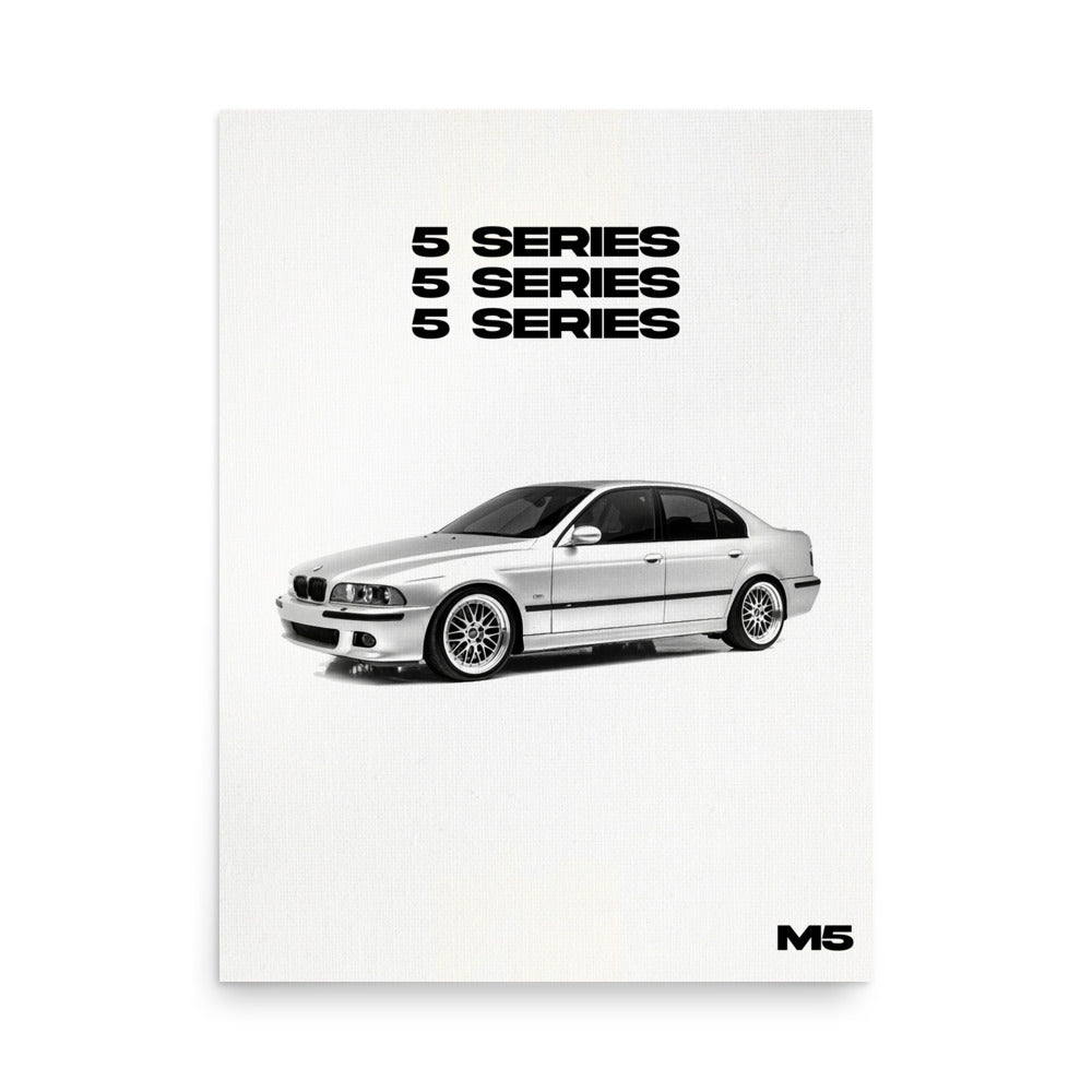 Minimal Vintage BMW M5, Matte Poster